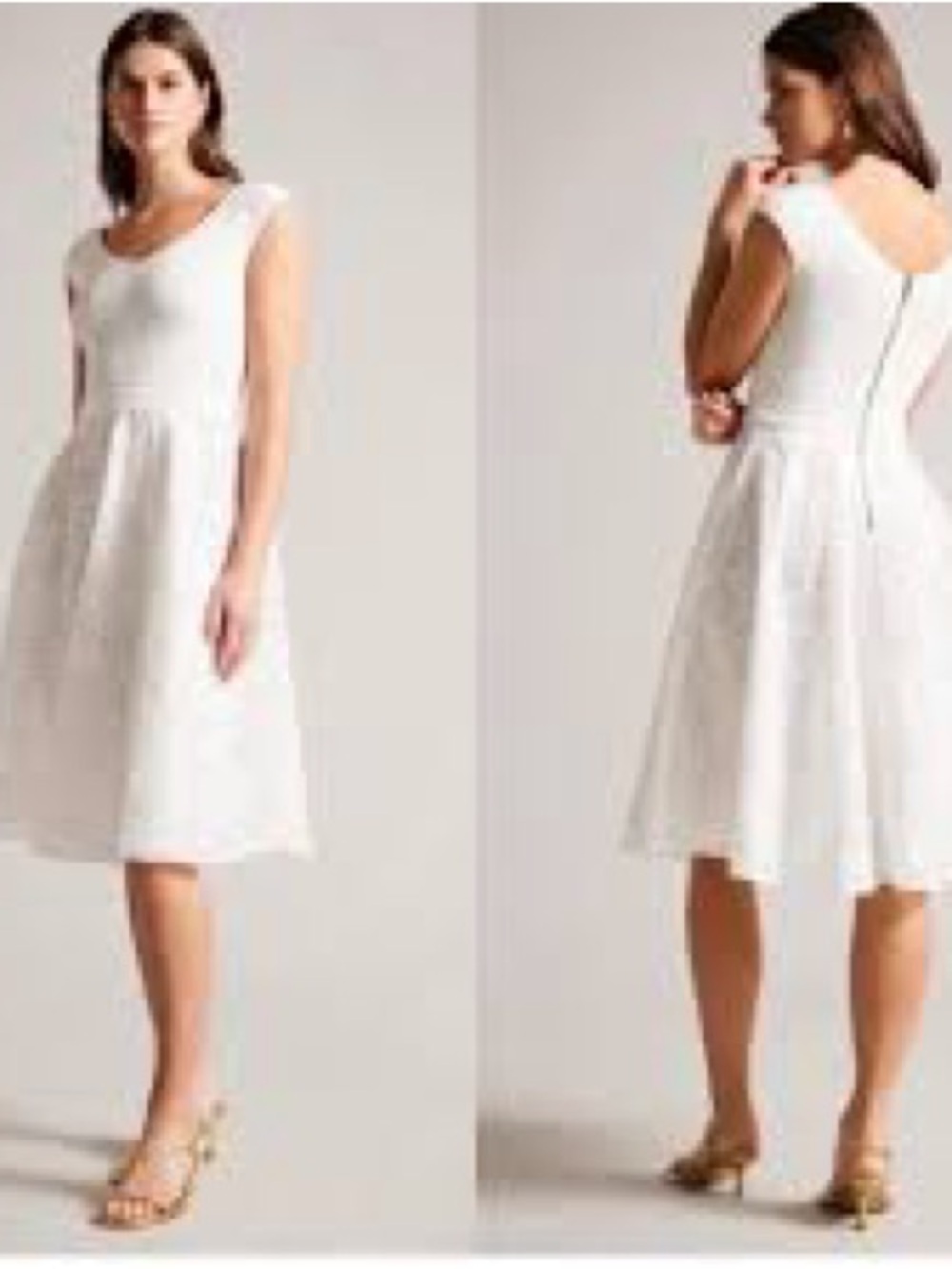 Ted Baker Annikaa Knit Bodice White Lace Midi Dress 3 = US 8
